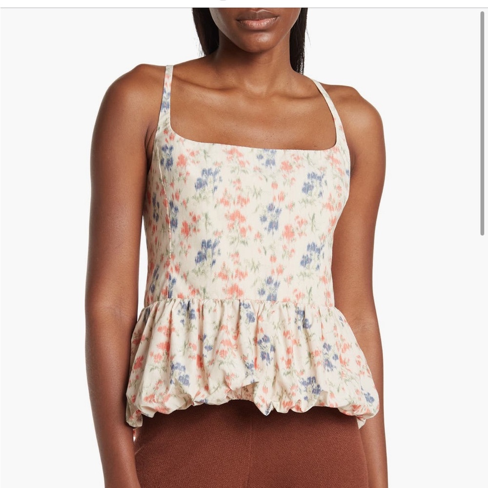 NWOT-REBECCA TAYLOR
Emma Floral-Print Peplum Camisole